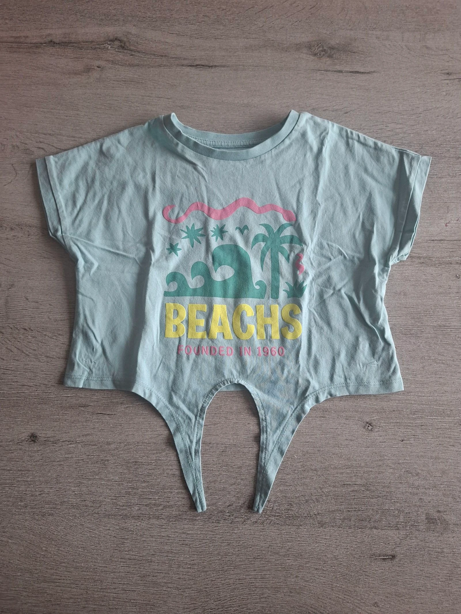 🌷F3-22🌷T-shirt menina KIABI "BEACHS" – 6 anos (114/119 cm) – Estilo verão & moderno🌷 – photo 2